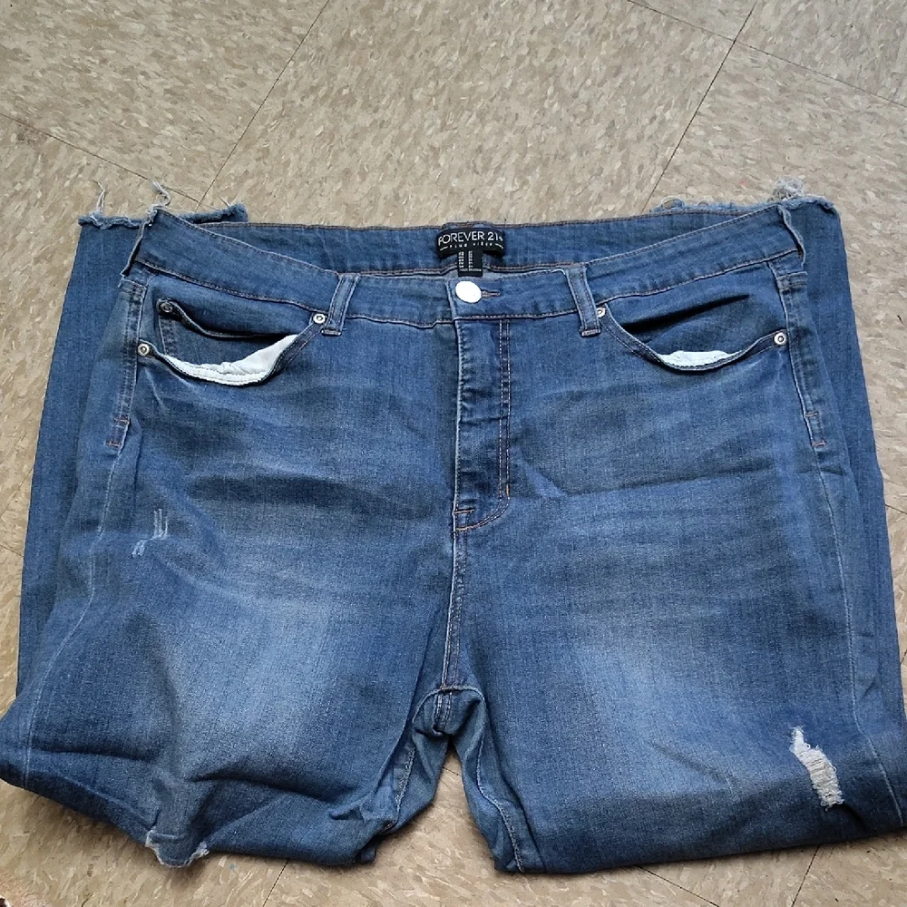 Forever 21 Blue Boyfriend Jeans - Picture 3 of 3